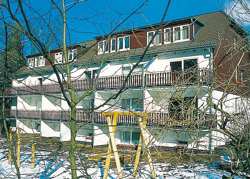 Rear view of House 27b in winter
